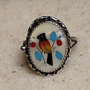 Zuni mother of pearl ring